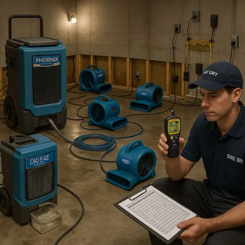 Structural Drying and Dehumidification process in Michigan City, IN